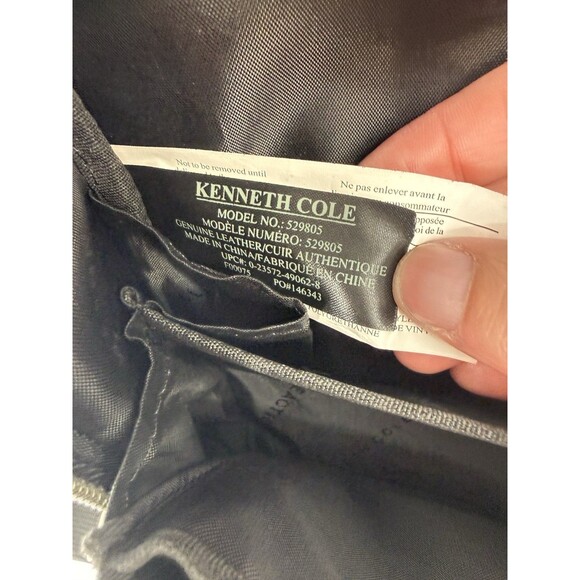 Kenneth Cole Reaction Unisex Black Leather Risky Business Messenger Bag Laptop - Picture 11 of 16